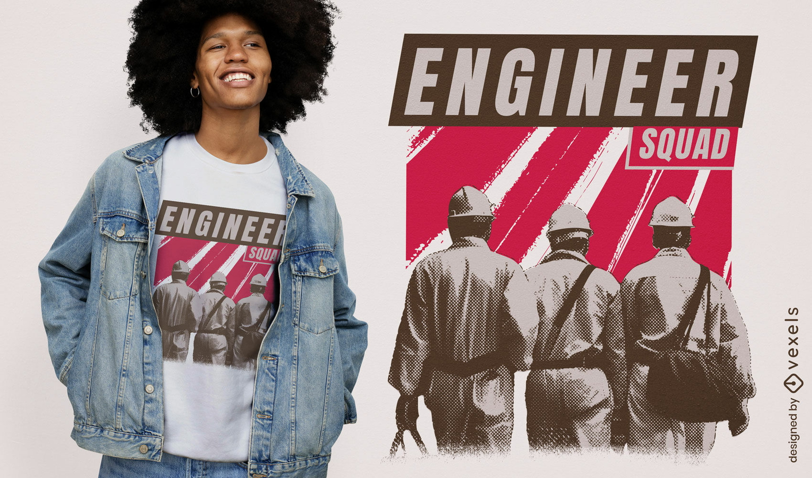 Camiseta fotográfica del escuadrón de ingenieros psd