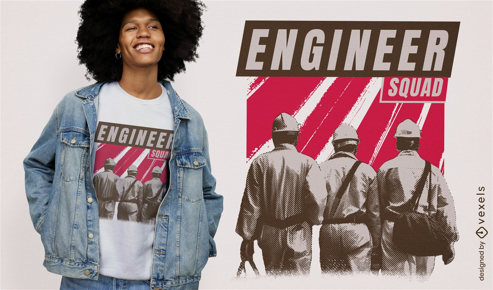 Engineer squad photographic t-shirt psd