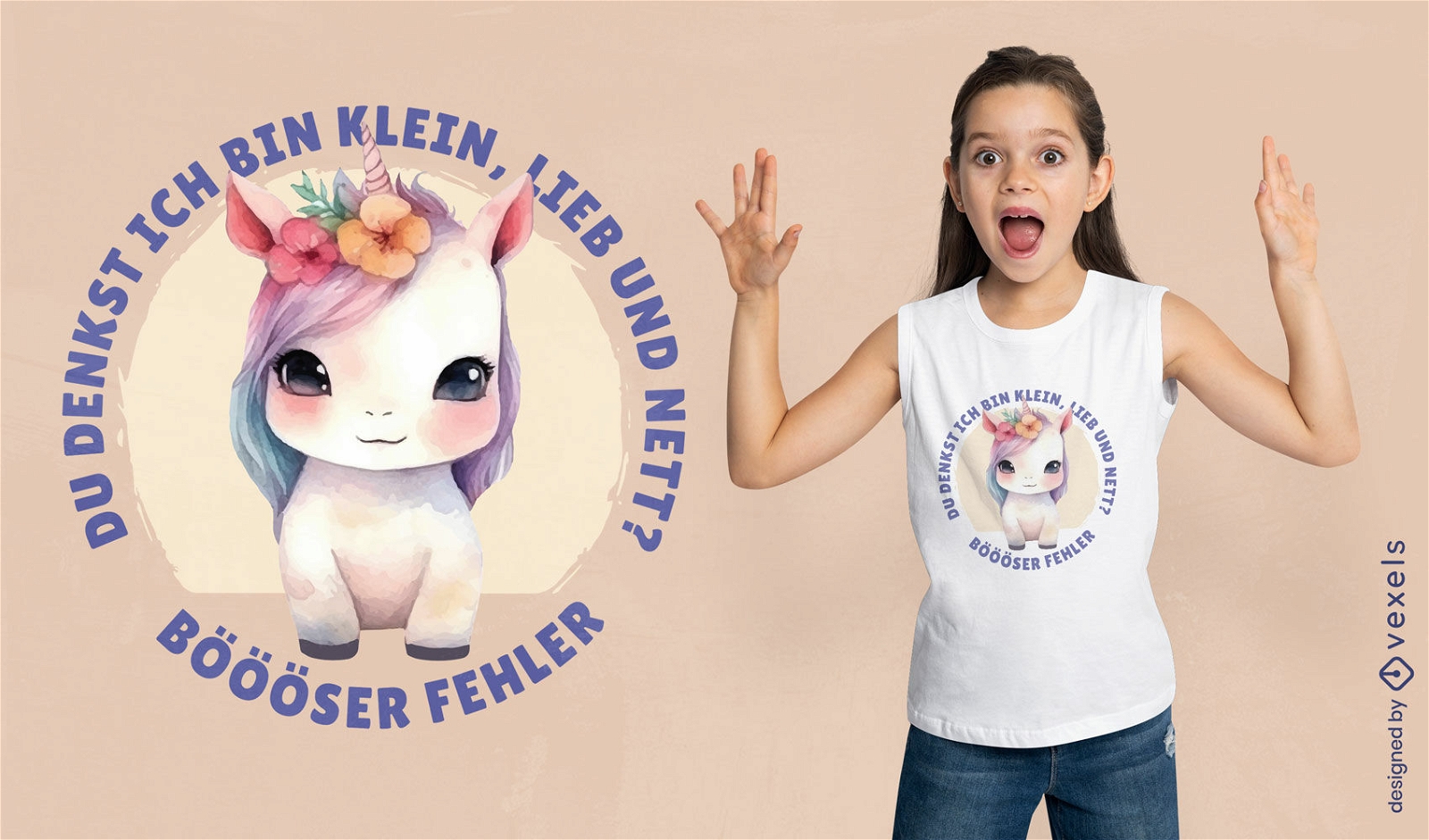 Watercolor unicorn cute t-shirt design
