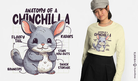 Anatomy Of A Chinchilla T-shirt Design Vector Download