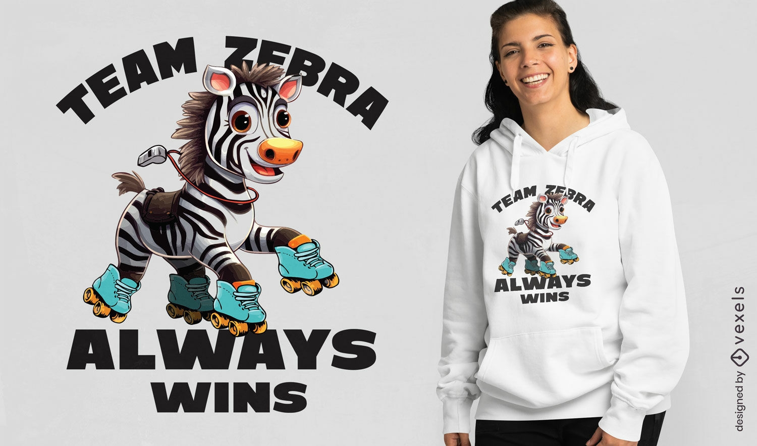Design de camiseta com citação de zebra da equipe