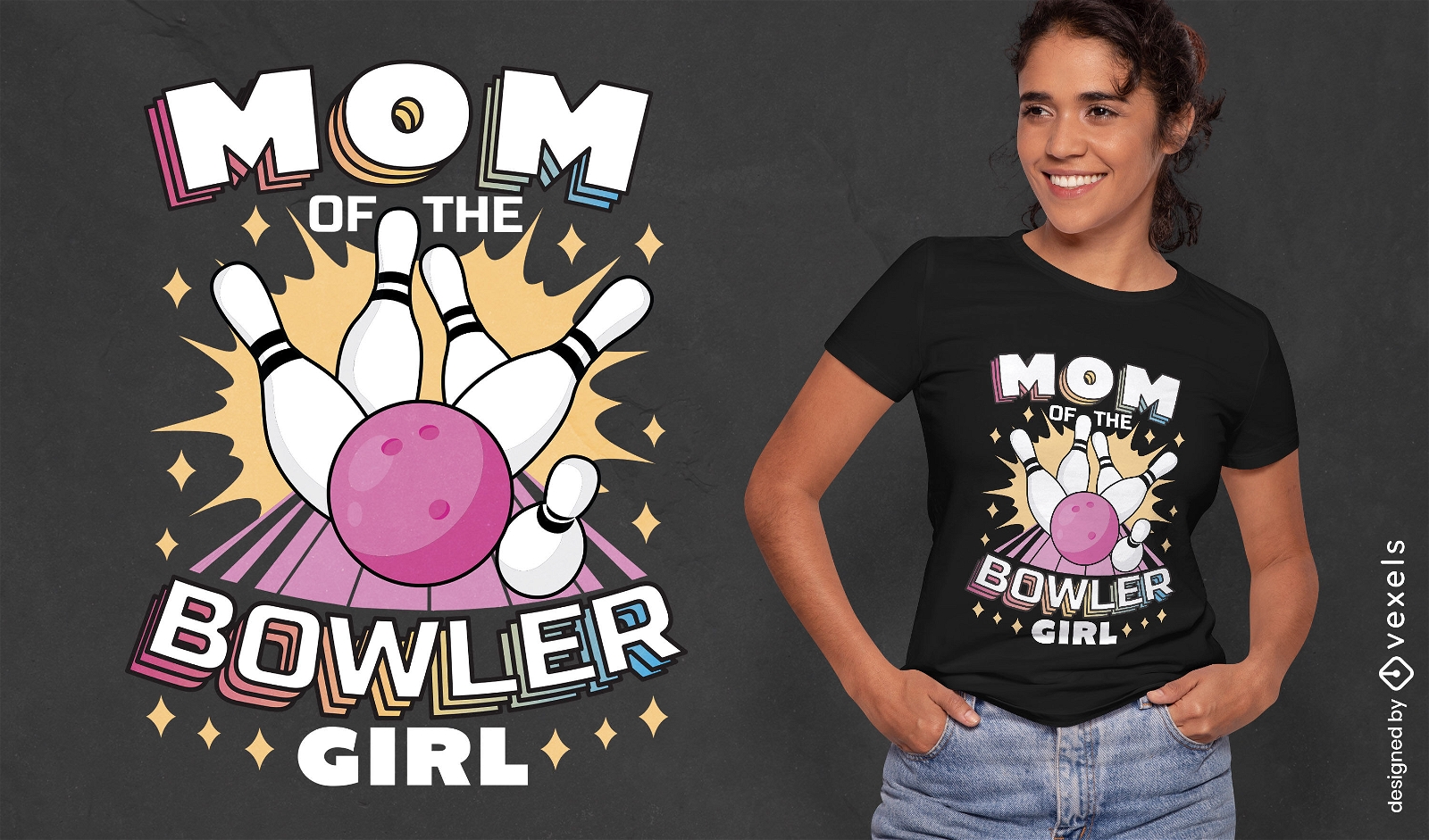 Bowling fun sport t-shirt design