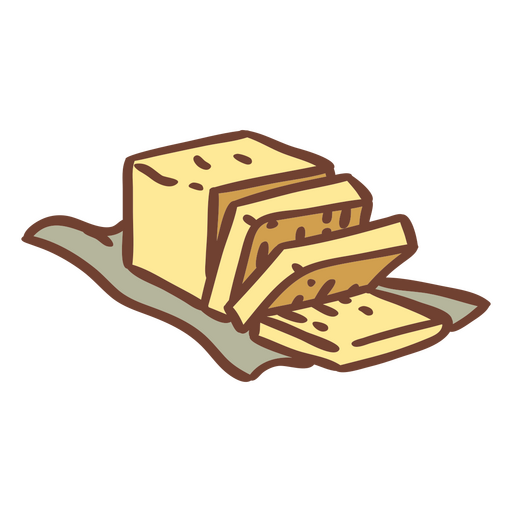 Playful block of butter illustration PNG Design