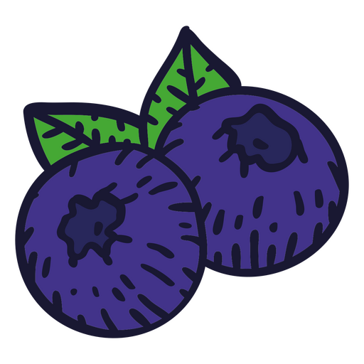 Ilustración vibrante de arándanos Diseño PNG