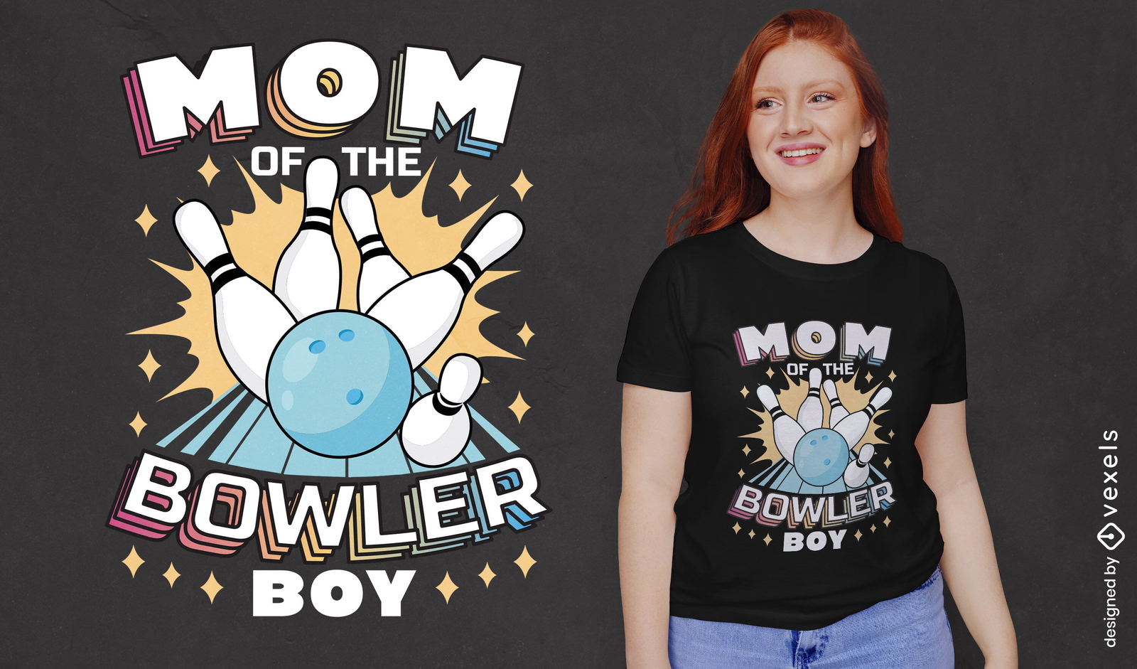 Diseño de camiseta de mamá de jugador de bolos