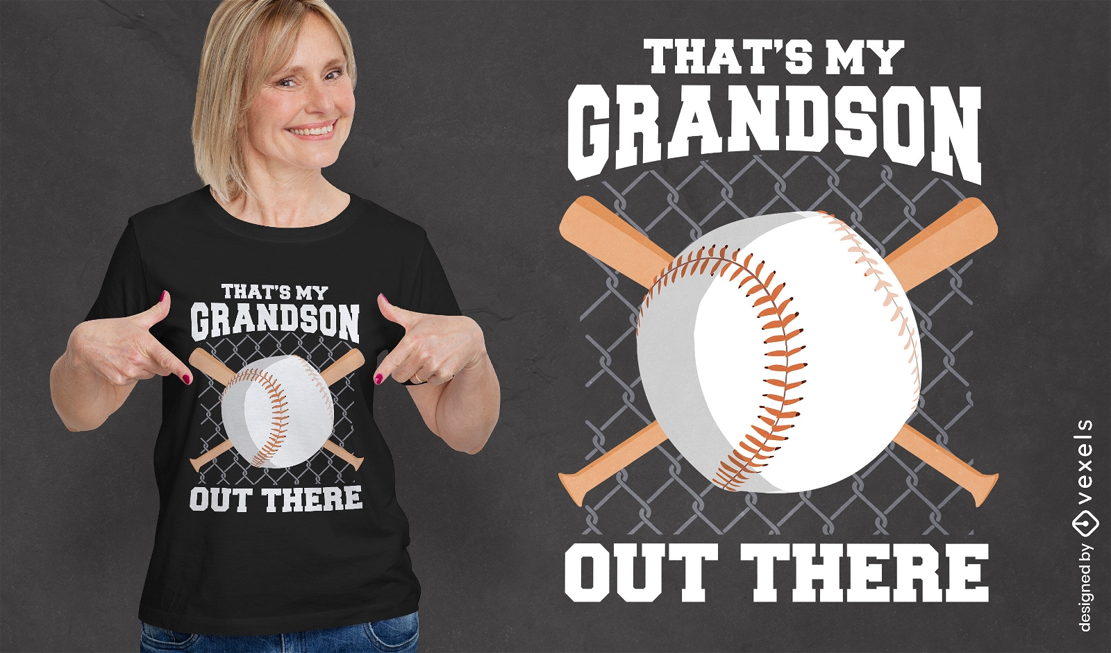 Baseball grandmother t-shirt design