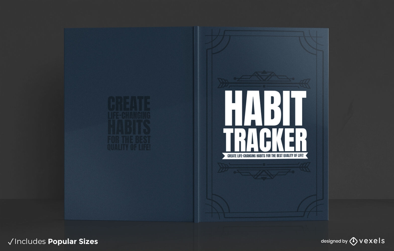 Diseño de portada de libro de seguimiento de hábitos KDP
