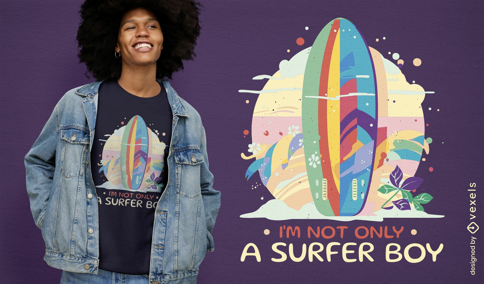 No solo un dise?o de camiseta de chico surfista.