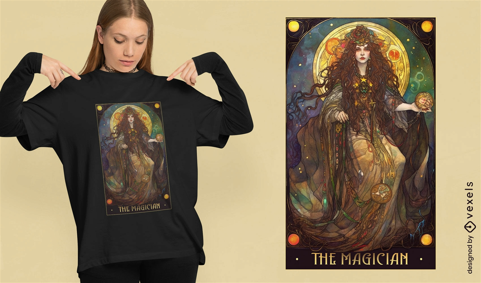 Tarot card magician t-shirt design