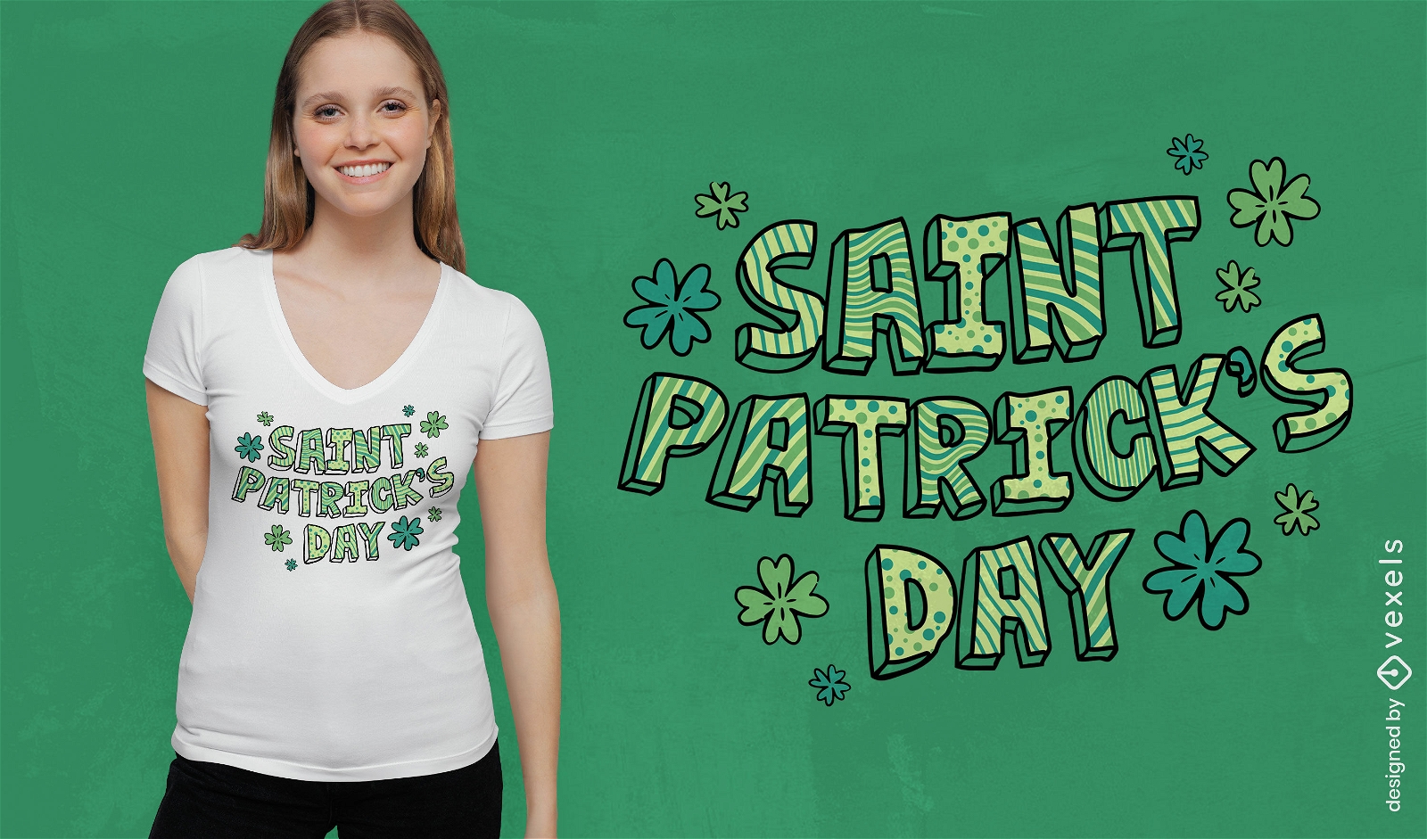 Diseño de camiseta con letras del día de San Patricio.