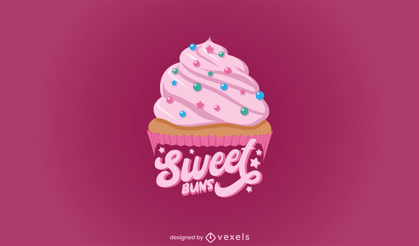 Sweet buns pink cupcake