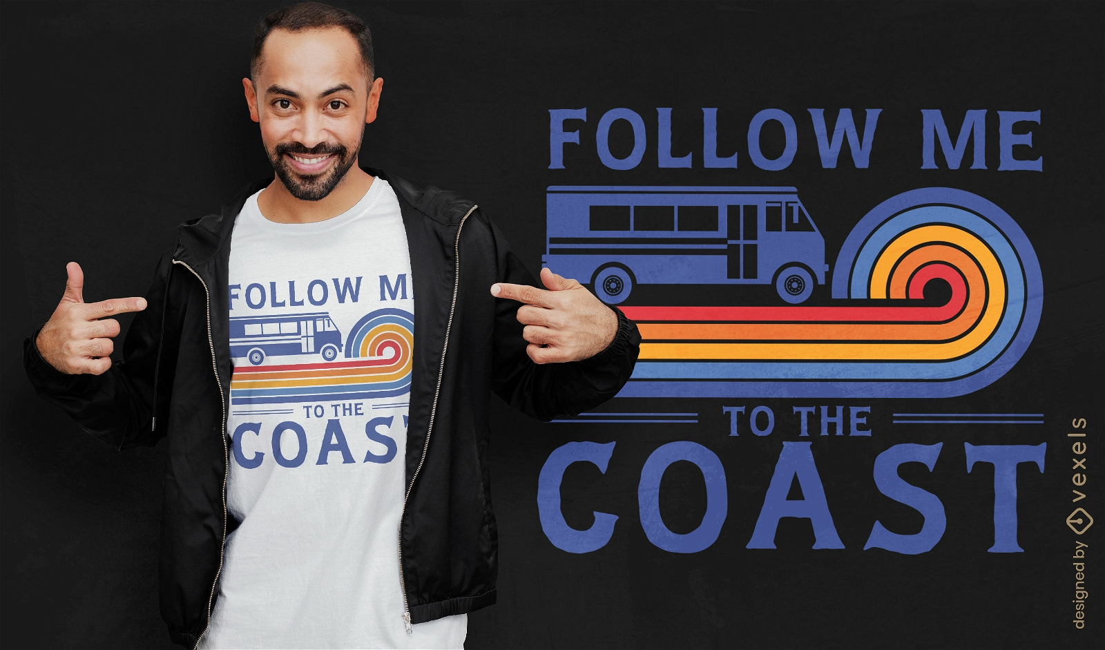 Follow me to the coast t-shirt design