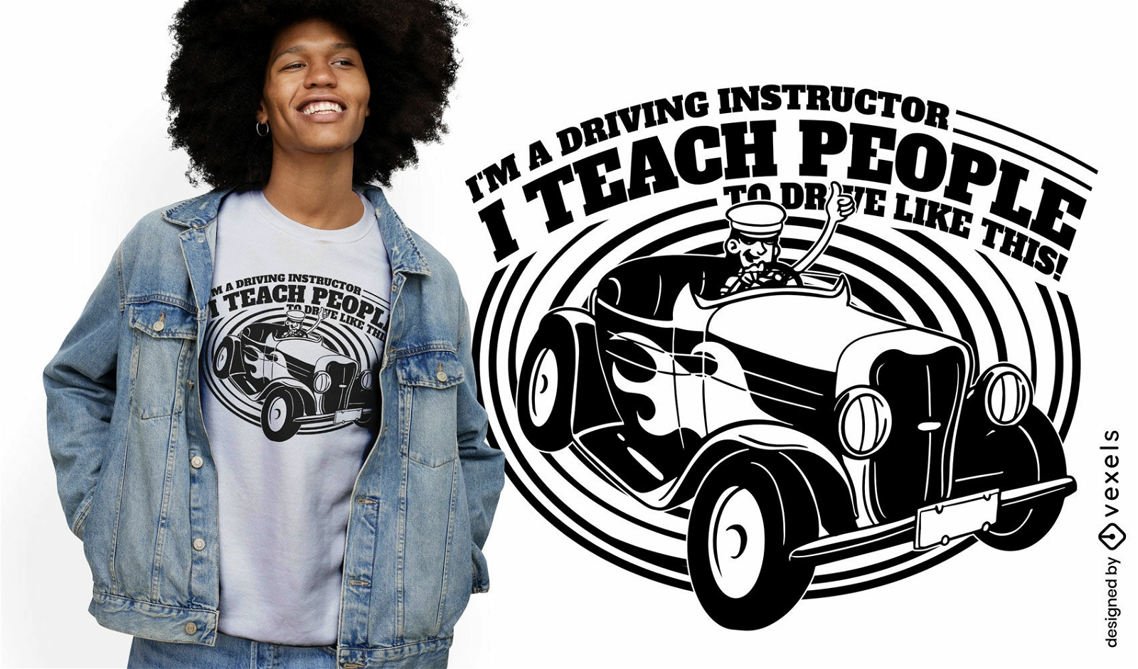 Driving instructor t-shirt design