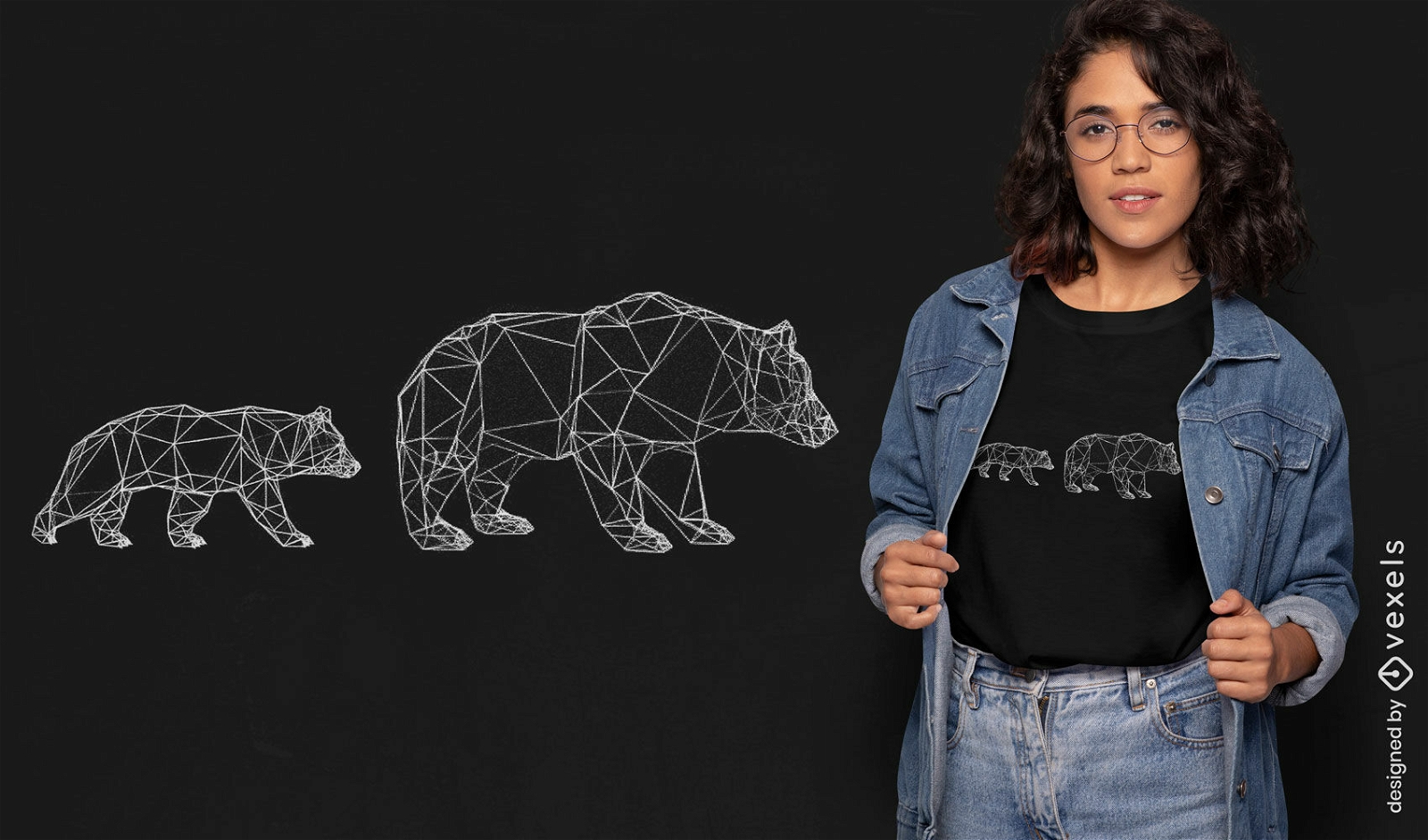 Polygon bear cub t-shirt design