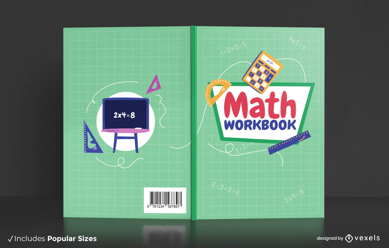 Math workbook book cover design KDP