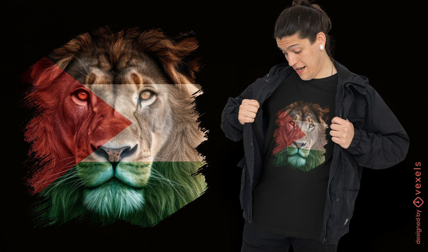 Design de camiseta com leão majestoso