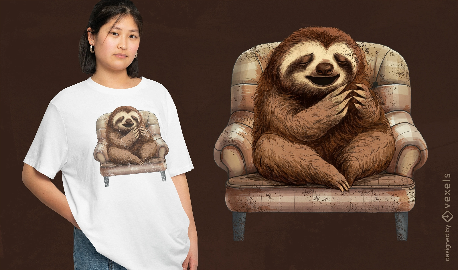 Sloth on a chair t-shirt design