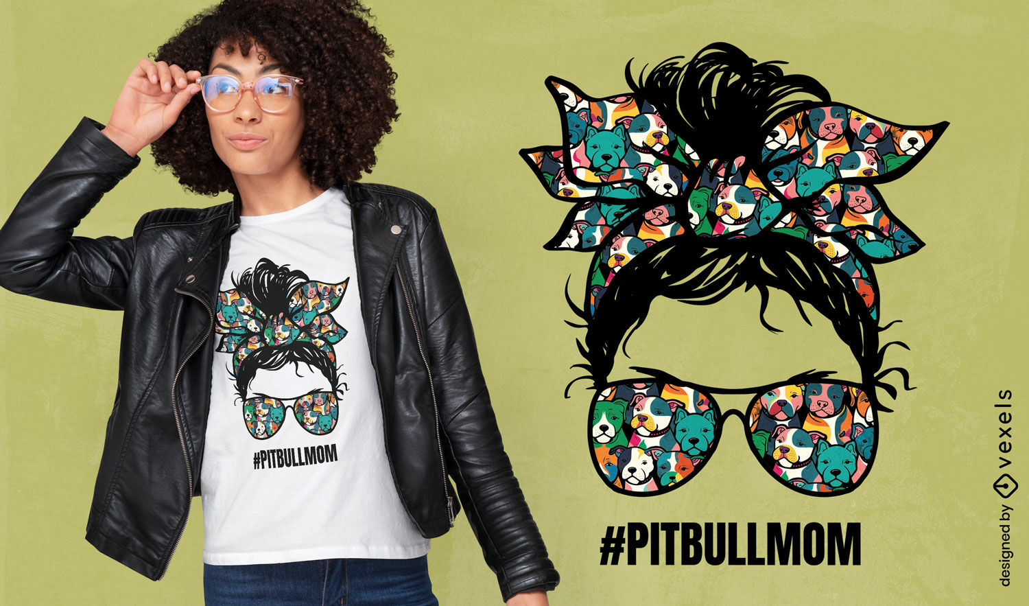 Design de camiseta mãe Pitbull