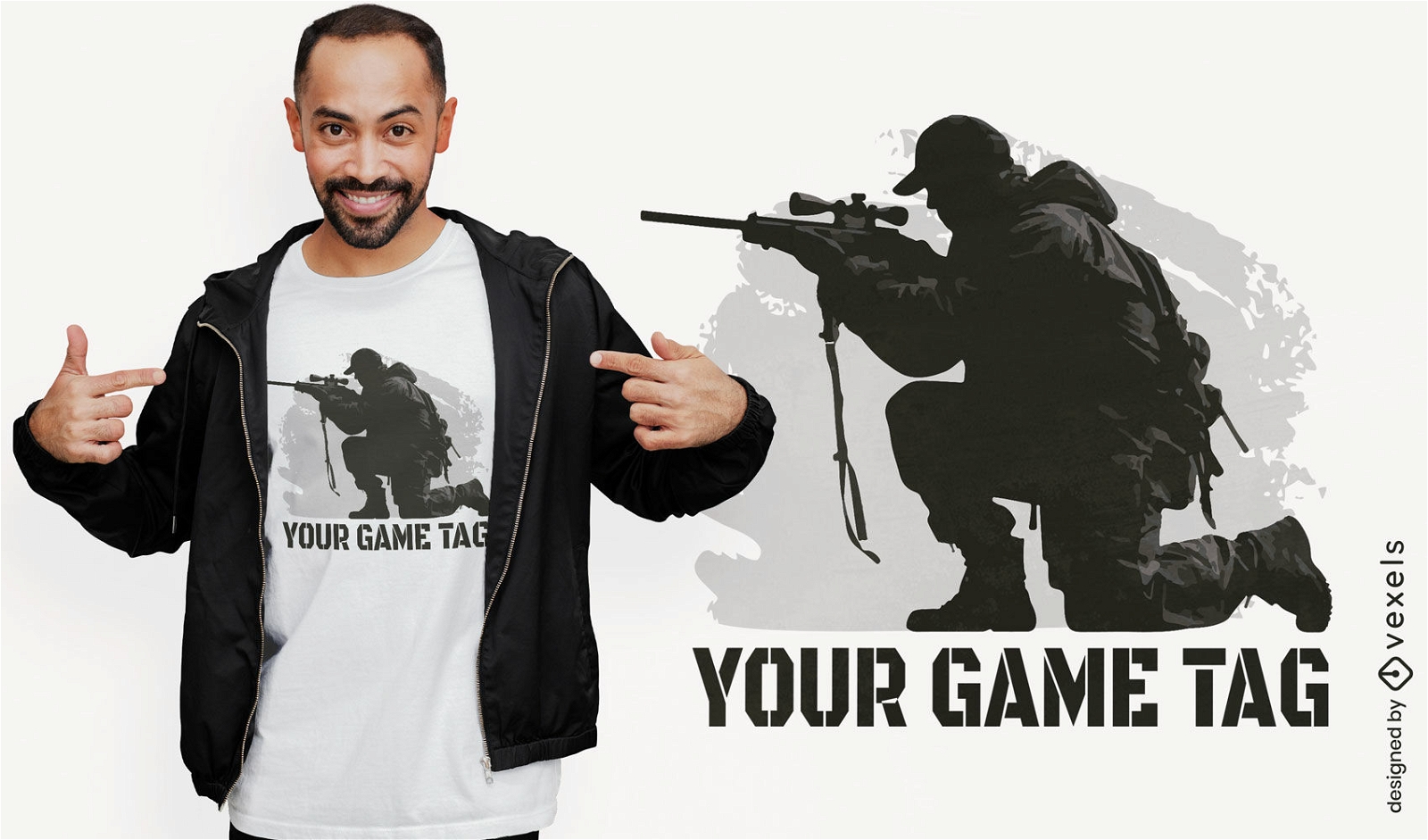 Sniper name tag t-shirt design