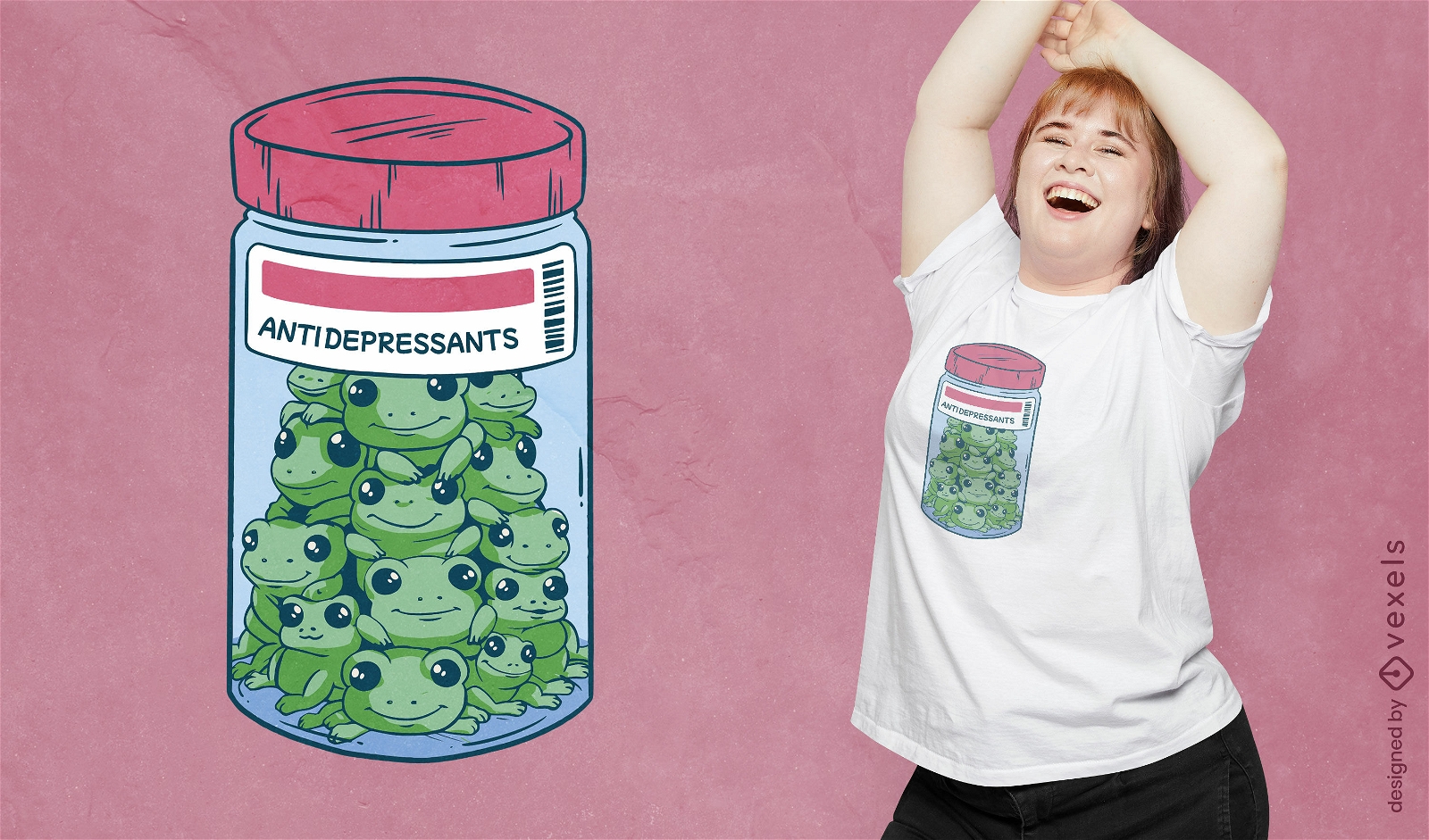 Frogs in a jar t-shirt design