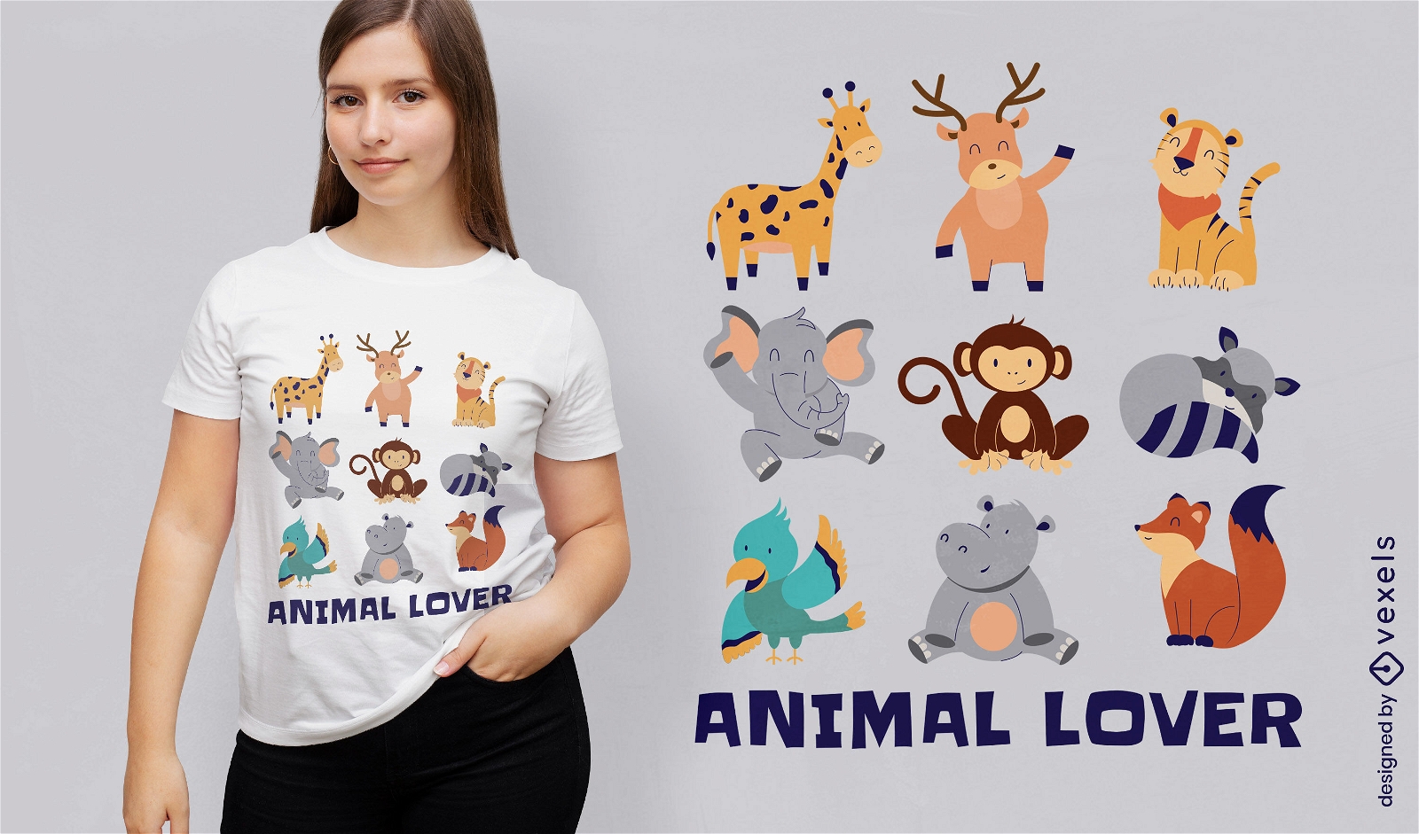 Design de camiseta para amante de animais