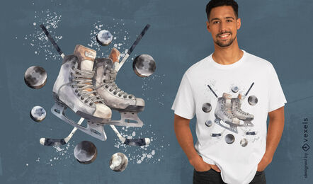 Hockey Skates T-shirt Design Vector Download