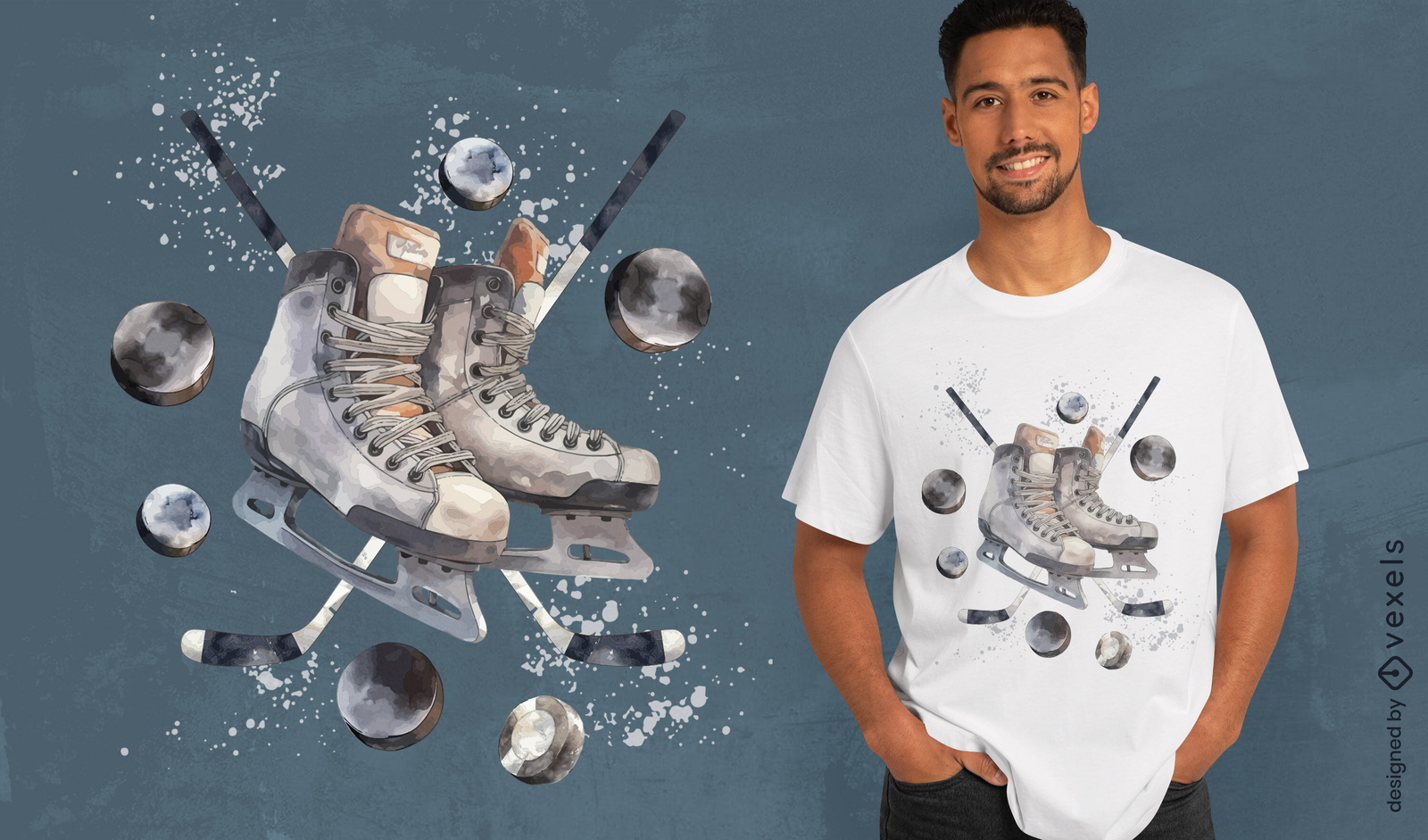 Diseño de camiseta de patines de hockey.