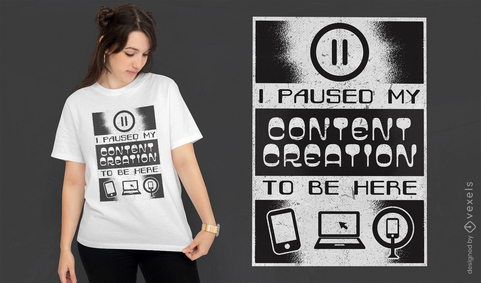 design de camiseta de citação de criação de conteúdo