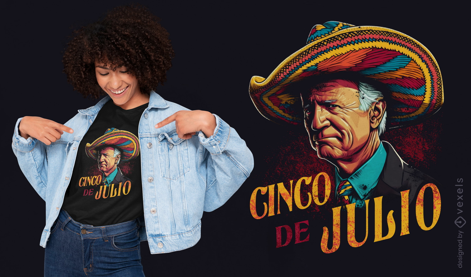 Diseño de camiseta de celebración festiva de julio.