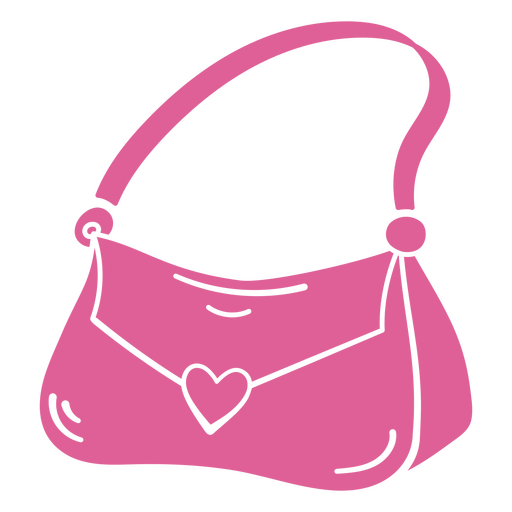 Pink purse with a heart on it PNG Design