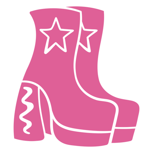 Pair of pink boots with stars on them PNG Design