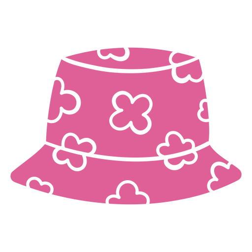 Pink bucket hat with flowers on it PNG Design