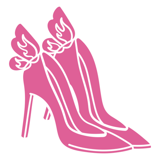 Pink high heeled shoe with wings on it PNG Design