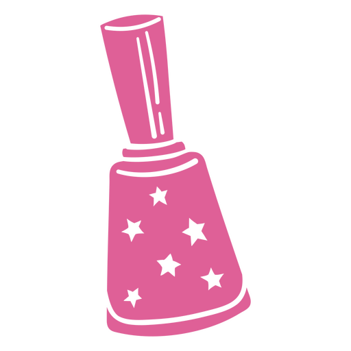 Botella de esmalte de uñas rosa con estrellas Diseño PNG