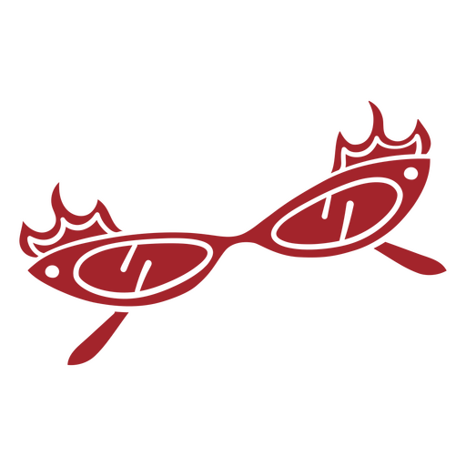 Pair of red sunglasses with flames on them PNG Design