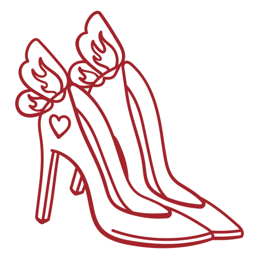High heeled shoe with wings on it PNG Design