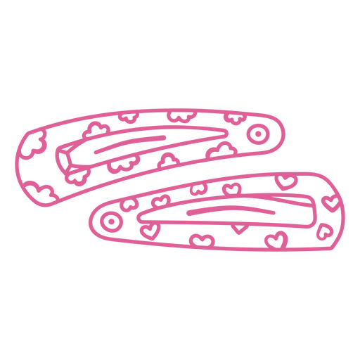 Two pink hair clips PNG Design