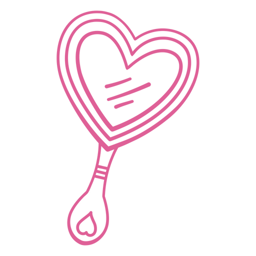 Espejo rosa en forma de corazón. Diseño PNG