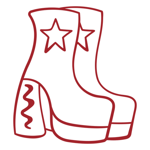 Ein Paar Stiefel mit Sternen darauf PNG-Design