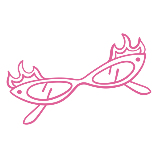 Pair of pink glasses with flames on them PNG Design