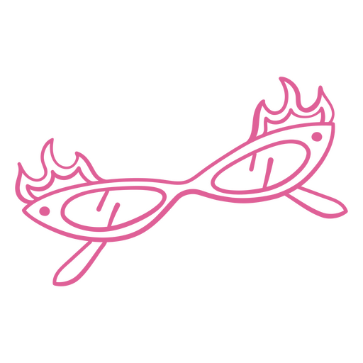 Par de óculos rosa com chamas Desenho PNG