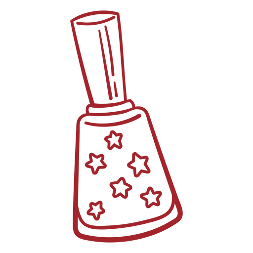 Rote Nagellackflasche mit Sternen darauf PNG-Design
