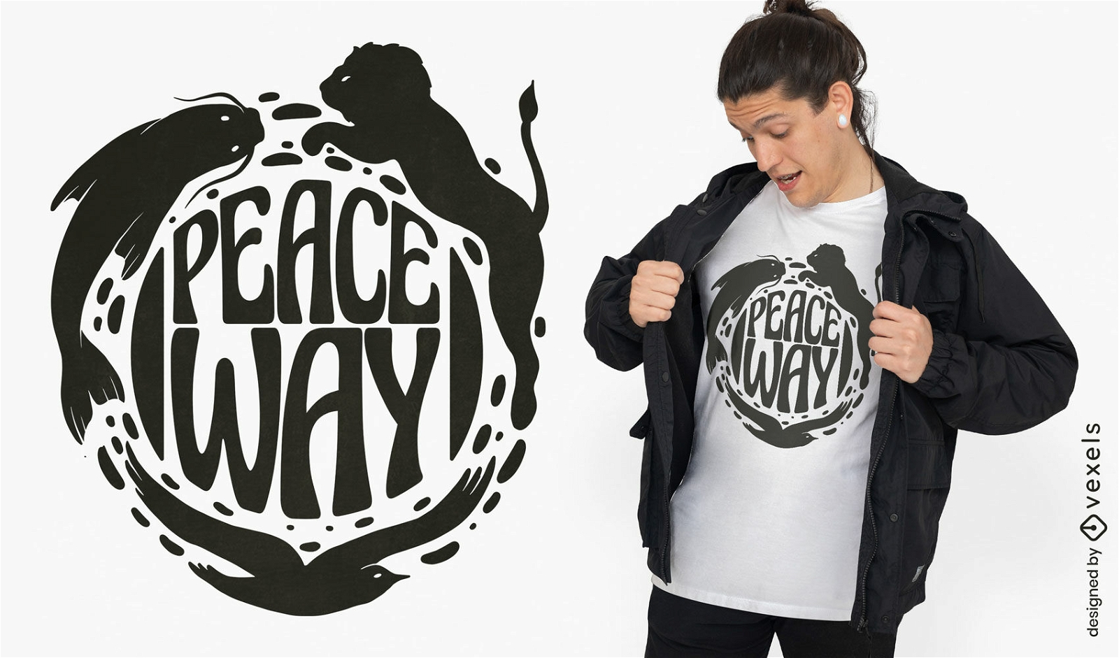 Diseño de camiseta de camino de la paz.