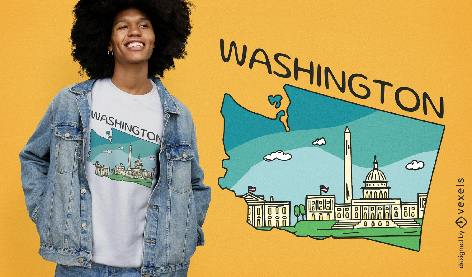 Diseño de camiseta de Washington DC