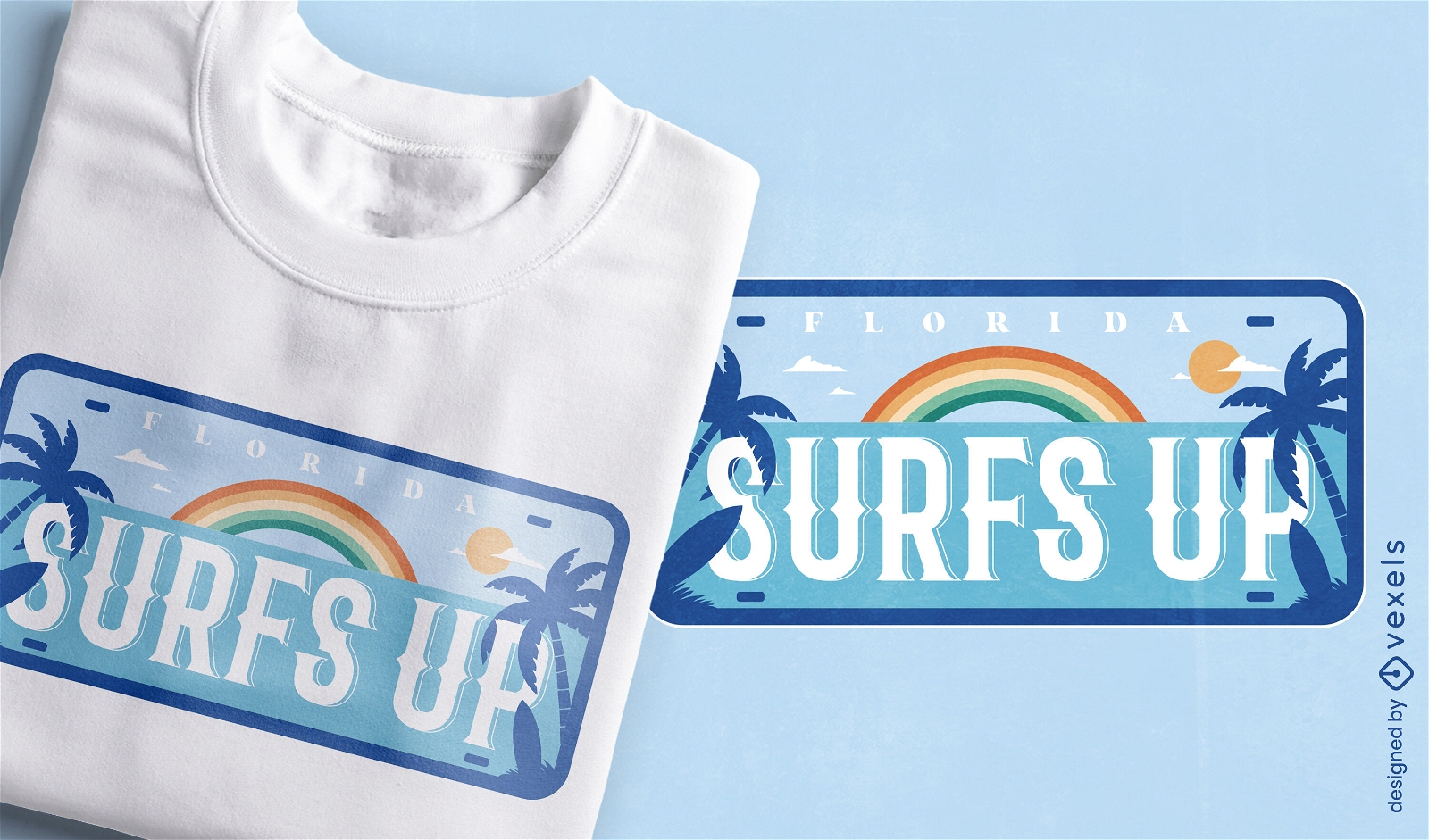 Diseño de camiseta Surfs up Florida