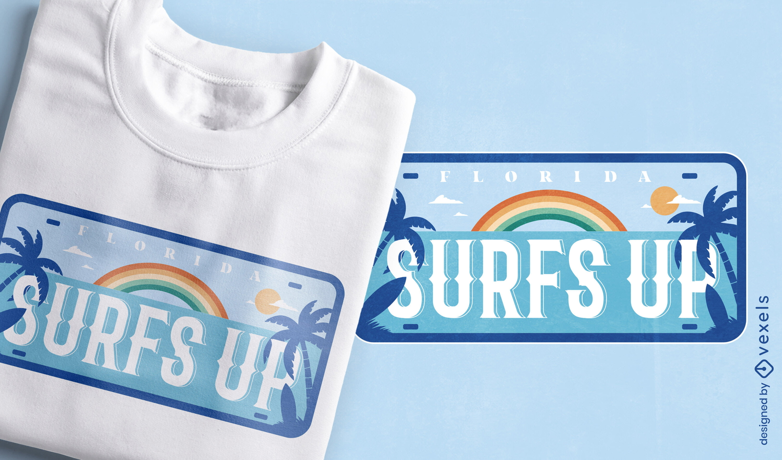 Diseño de camiseta Surfs up Florida