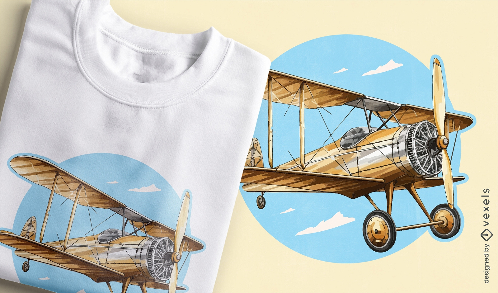 Vintage biplane t-shirt design