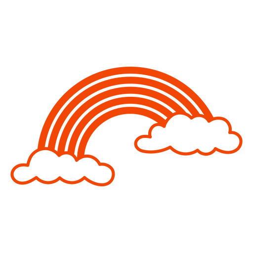 Design de arco-íris vibrante com nuvens Desenho PNG