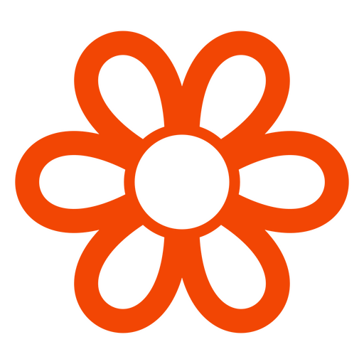Orangefarbenes Blumenlogo PNG-Design