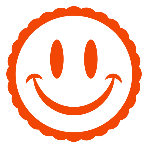 Design divertido de rosto sorridente laranja Desenho PNG